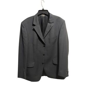 LINUS Women's Grey Wool Blend Blazer Jacket 46L Made in Poland